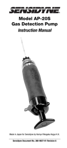 Sensidyne AP-20S Gas Pump Kit User Manual