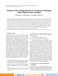 Analysis of the Voltage Stresses on Transformer Windings under