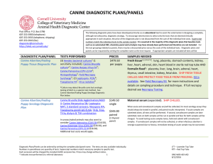 canine diagnostic plans/panels - Animal Health Diagnostic Center