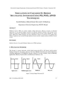 Simulation of Cascaded H- Bridge Multilevel Inverter Using PD, POD