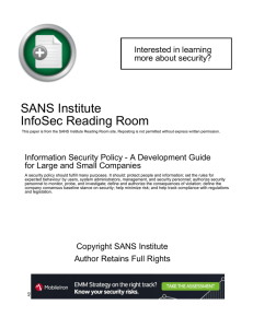 Information Security Policy - A Development Guide for Large