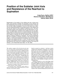 Position of the Subtalar Joint Axis and Resistance of the Rearfoot to