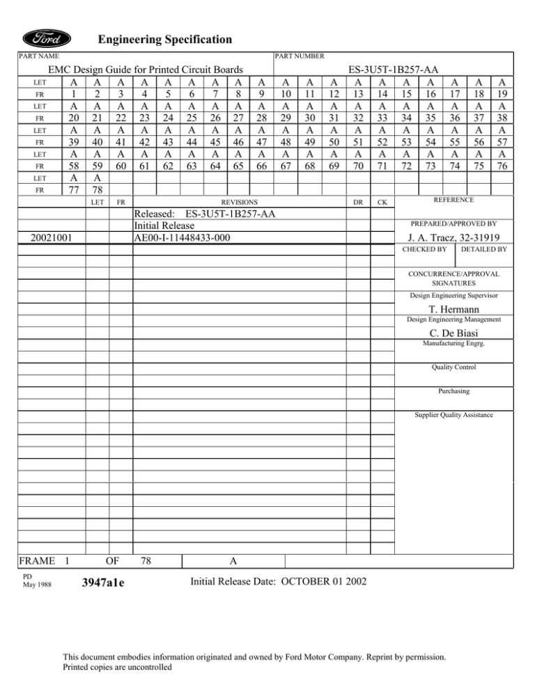 Engineering Specification 3947a1e