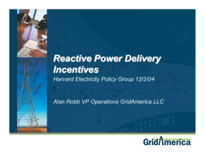 Reactive Power Delivery Incentives