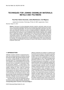 techniques for joining dissimilar materials: metals and polymers