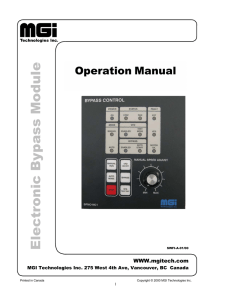 Bypass Module Manual - MGI Technologies Inc.