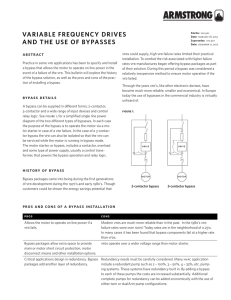 VARIABLE FREQUENCY DRIVES AND THE USE OF BYPASSES