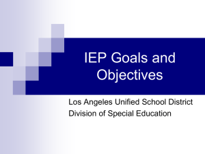 IEP Goals - Los Angeles Unified School District