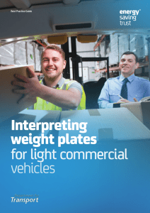 Interpreting weight plates vehicles for light commercial