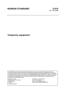 NORSOK STANDARD Z-015 Temporary equipment