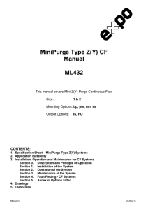 MiniPurge Type Z(Y) CF Manual ML432
