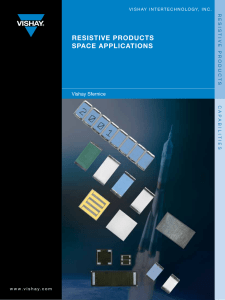 RESISTIVE PRODUCTS SPACE APPLICATIONS