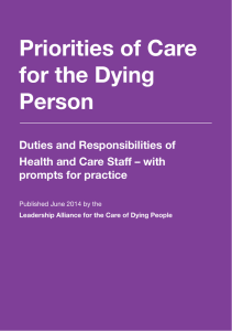 Priorities of Care for the Dying Person