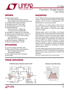 LT1006 - Precision, Single Supply Op Amp