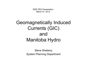 Geomagnetically Induced Currents (GIC) and Manitoba Hydro