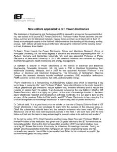 New editors appointed to IET Power Electronics