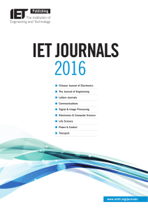 2016 IET Journals Catalogue