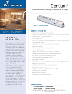 Centium Instant Start Ballast for Energy Efficiency