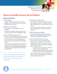 Women and Health Insurance: By the Numbers