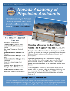 NAPA newsletter - Nevada Academy of Physician Assistants
