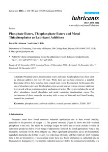 Phosphate Esters, Thiophosphate Esters and Metal Thiophosphates