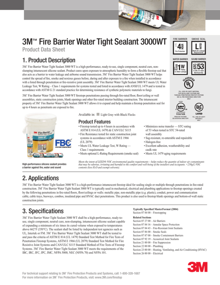 3M™ Fire Barrier Water Tight Sealant 3000 WT