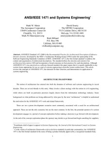 ANSI/IEEE 1471 and Systems Engineering