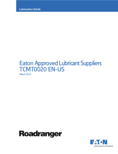 Eaton Approved Lubricant Suppliers TCMT0020 EN-US