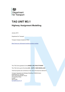 TAG Unit M3.1: highways assignment modelling