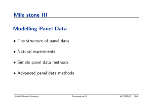 Mile stone III Modelling Panel Data