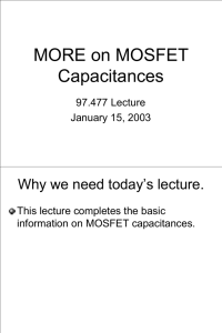 MORE on MOSFET Capacitances