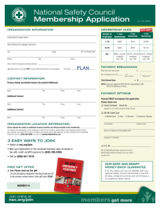 National Safety Council Membership Application