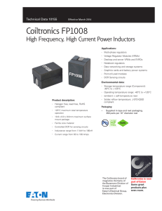 FP1008 Series High Frequency, High Current Power Inductors Data
