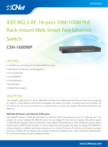 IEEE 802.3 AF, 16-port 10M/100M PoE Rack-mount Web