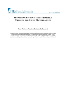 supporting students in mathematics through the use of manipulatives