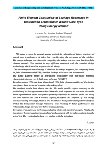 Finite Element Calculation of Leakage Reactance in Distribution