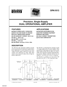 Precision, Single-Supply Dual Operational Amplifier