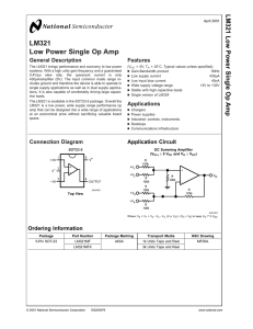 LM321 Low Power Single Op Amp