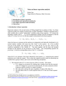 Notes on linear regression analysis