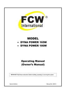 • DYNA POWER 165M • DYNA POWER 180M Operating Manual