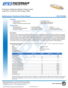 Frequency Synthesizer Module, Phase Locked Loop (PLL), 2 GHz to