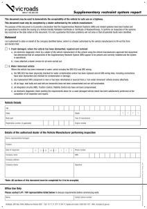 Supplementary restraint system report