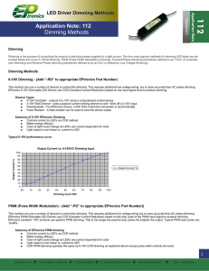 Dimming Methods Application Note
