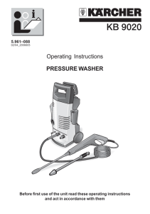 Operating Instructions PRESSURE WASHER