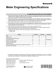 Meter Engineering Specifications