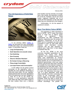 The Life Expectancy of Solid State Relays