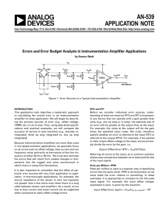 Errors and Error Budget Analysis in Instrumentation Amplifier