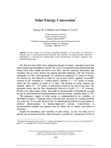 Solar Energy Conversion