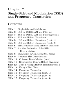 Chapter 7 Single-Sideband Modulation (SSB)