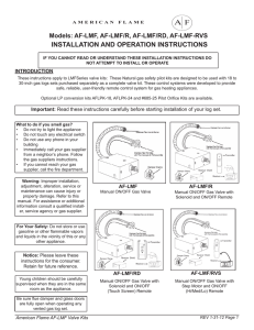 installation and operation instructions